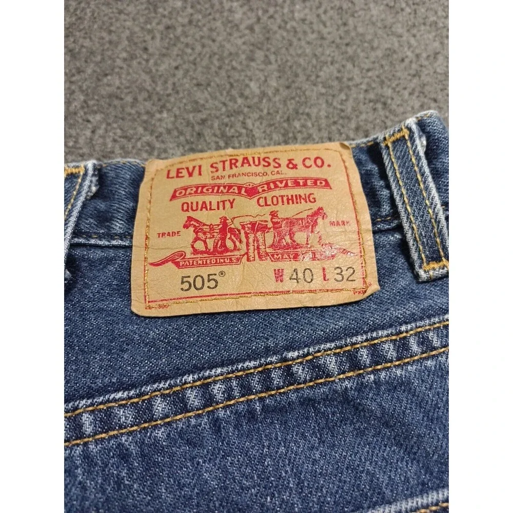Levi's 505 Jeans Regular Fit Blue Denim Men's Size 40/32